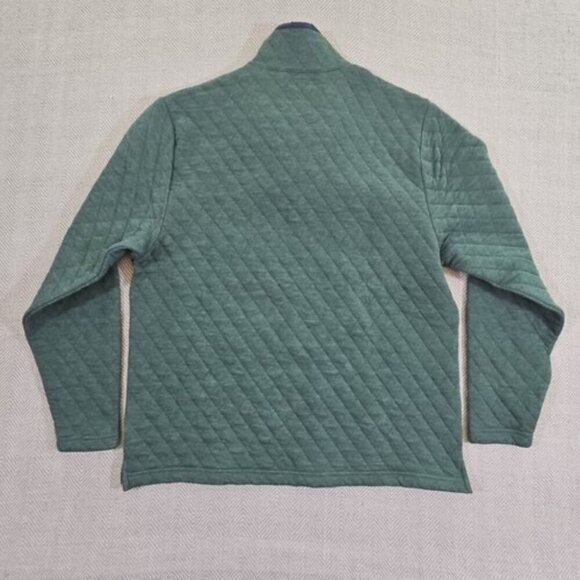 Crown & Ivy Quilted Snap Neck Pullover Top Men's Large Blue Stand-Up Collar NWT - Picture 9 of 13